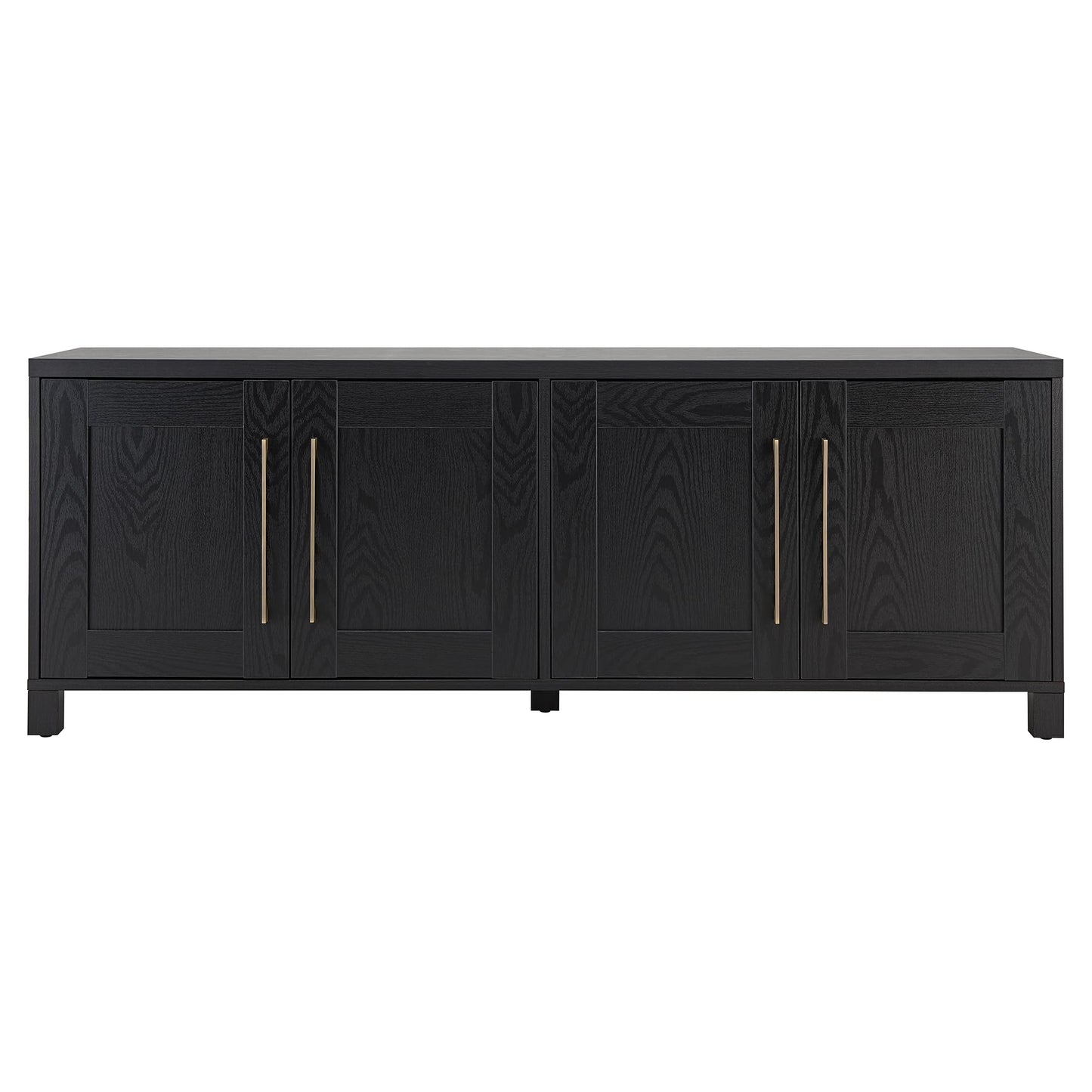 Henn&Hart Rectangular TV Stand for TV's up to 80" in Black Grain, TV Stands for the Living Room