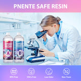 PNENTE 64OZ Epoxy Resin - Crystal Clear, No Yellowing, No Bubble, Self-Leveling Coating & Casting Resin (32OZ x 2) - Perfect for Table Tops, Molds, DIY Projects, 1:1 Mixing Ratio Pnente