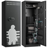 VEVOR 10-12 Gun Safe, Long Gun Cabinet for Rifles and Pistols, Quick Access Rifle Safe with 4 Pistol Pockets and 3 Adjustable Racks, Large Digital Cabinet with Key and Password Lock VEVOR