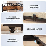 LIKIMIO Daybed with Trundle, Metal Twin Size Bed Frame with Charging Station and LED Lights, Sofa Day Bed with Strong Supports for Living Room, Bedroom and Guest Room LIKIMIO