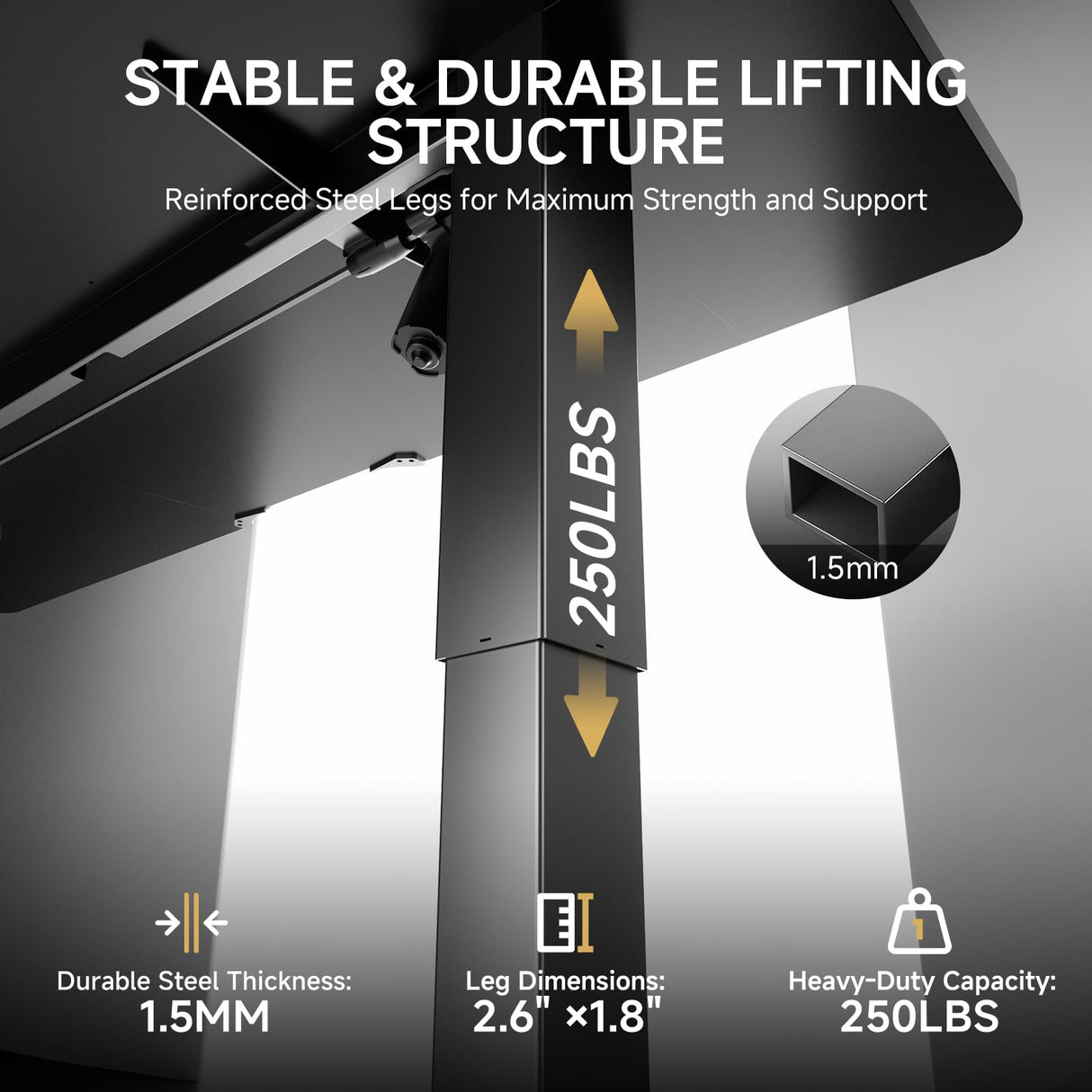 GTRACING Electric Standing Desk, 55 x 24 Inches Sit Stand up Desk with Memory Preset Controller, Height Adjustable Ergonomic Home Office Computer Desk (Black) GTRACING