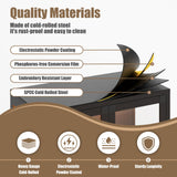 Glass Display Cabinet with LED Lights, Black Curio Glass Showcase, 66" Tall Metal Storage Cabinet with Doors and Adjustable Shelves, 3 Color Lighted Display Case for Living Room, Home Office, Pantry MetalMax