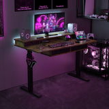 FICIHI Adjustable Height Standing Desk with 4 Drawers & Wheels,55 x 30 inches Electric Sit Stand Desk for Home Office,3 Memory Presets,Monitor Stand Riser,USB A/C Charging Port FICIHI