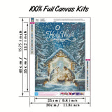 Holy Night 5D Diamond Painting Kits for Adults,Christma Winter Birth of Jesus Diamond Art kit for Beginners,DIY Full Round Drill Diamond Dots with Gem Art Crafts for Home Wall Decor12 x16 Inch GEMFAMILY
