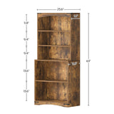 YATINEY Tall Bookcase and Bookshelf, 6-Tier Bookcase with Storage, 63" Wooden Bookshelf, Farmhouse Freestanding Display Storage Shelves for Home Office, Living Room, Rustic Brown SJ09BR YATINEY