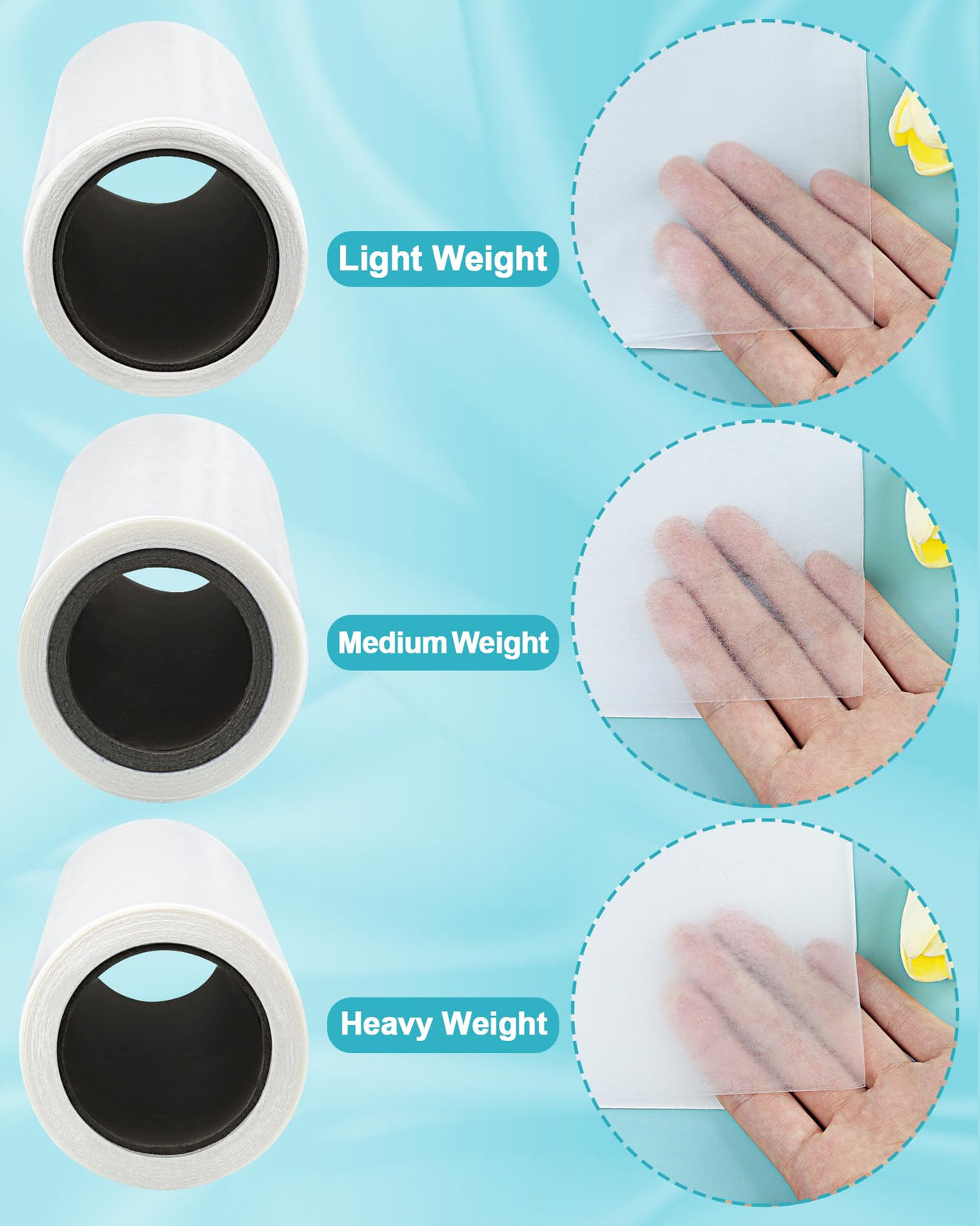 PLANTIONAL Double Sided Iron On Adhesive Film: 11.8 inch x 10 Yards Medium Weight Double-Sided Press-on Patch Heat Melt Fabric Glue Sheet Permanent Fusible Adhesive PLANTIONAL