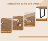 ZckyCine 67" Expandable Walnut Dining Table and 6 Upholstered Chairs, 7-Piece Dining Room Furniture Set, Mid-Century Modern Style for Home, Dining Room and Kitchen ZckyCine