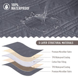 TAOCOCO 100% Waterproof Couch Cushion Cover Reversible Sofa Seat Cover for Dogs Pets Chaise Couch Cover for Sectional Sofa U Shape Couch Furniture Protector Sofa Slipcover(Oversized Sofa, Dark Grey) TAOCOCO