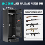 KAER 15-17 Gun Safe Digital Gun Safe for Rifles and Pistols Gun Cabinet Rifle Safe for Home with Adjustable Rifle Racks Gun Safes Multi Layer Design with Separate Lockbox and Drawer KAER