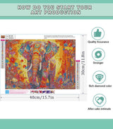 Lophomie Diamond Art Kits for Adults, 5D DIY Elephant Diamond Painting Kits for Adults Beginners, Diamond Dots Kits Gem Arts Crafts for Home Wall Decor 16x12 Inch Lophomie