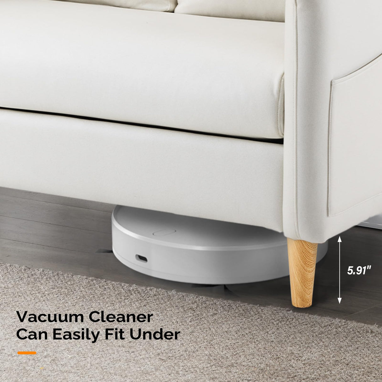 VINGLI 47" Small Couch, Beige Loveseat Mini Couch Mid Century Modern Decor Love Seat for Small Spaces Living Room, Bedroom, Play Room VINGLI