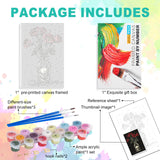 Framed Paint by Numbers Kit for Adults Beginner, Skull and Roses Easy Paint by Number Kits on Canvas Framed, Skull DIY Acrylic Oil Painting by Numbers with Frame for Gift Home Decor 8 x 12 inch GEEHEIY