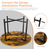 FAMIDGE Round Coffee Table, Small Coffee Tables for Living Room, Circle Coffee Table with Metal Frame, Floor Table Desk for Sitting on The Floor, Home, Office, Rustic Brown (23.6" D x 14.2" H) FAMIDGE