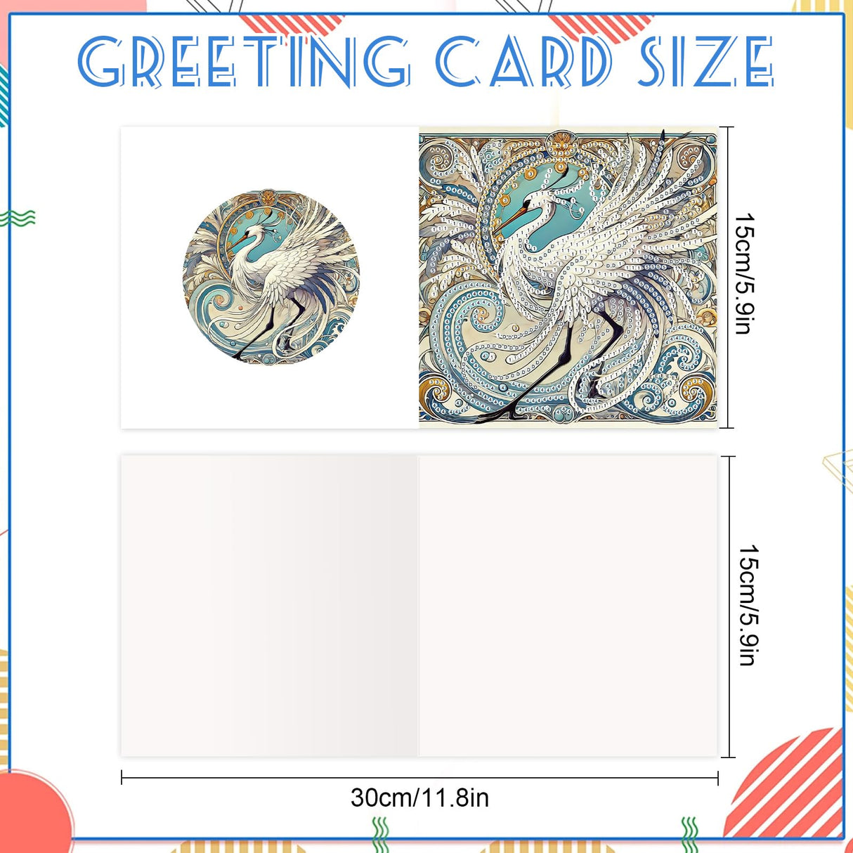 6 Pack Animal Diamond Art Greeting Cards with Envelopes, DIY 5D Diamond Painting Card Kit Featuring Phoenix Owl Bee Eagle Ladybug and Tiger, Handmade Rhinestone Craft Cards for Birthday and Holiday AiYuanzsh