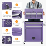 INTERGREAT Purple Tool Chest, 5-Drawer Rolling Tool Storage Cabinet with Detachable Top Tool Box, Tool Chest with Universal Lockable Wheels, Metal Tool Cart for Garage, Workshop, Barbershop INTERGREAT