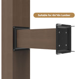 4 Pcs Wood Post Plate Connector, 4" x 4" Wood Fence Post Anchor Base, Deck Porch Railing Support Base, Powder-Coated Decking Post Base (4) Adnee