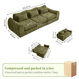 MAXMAXX 102" Cloud Sofa, 4-in-1 Folding Sofa Bed, Floor-Standing Boneless Couch, Futon Sofa Bed for Living Room, Bedroom and Entertainment Room (Green) MAXMXX