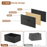 OURPIC 55'' Dresser for Bedroom with 8 Fabric Drawers, Wide Chest of Drawers with LED Lights & Charging Station, Long Wood Dresser TV Stand for Living Room, Hallway,Closet OURPIC