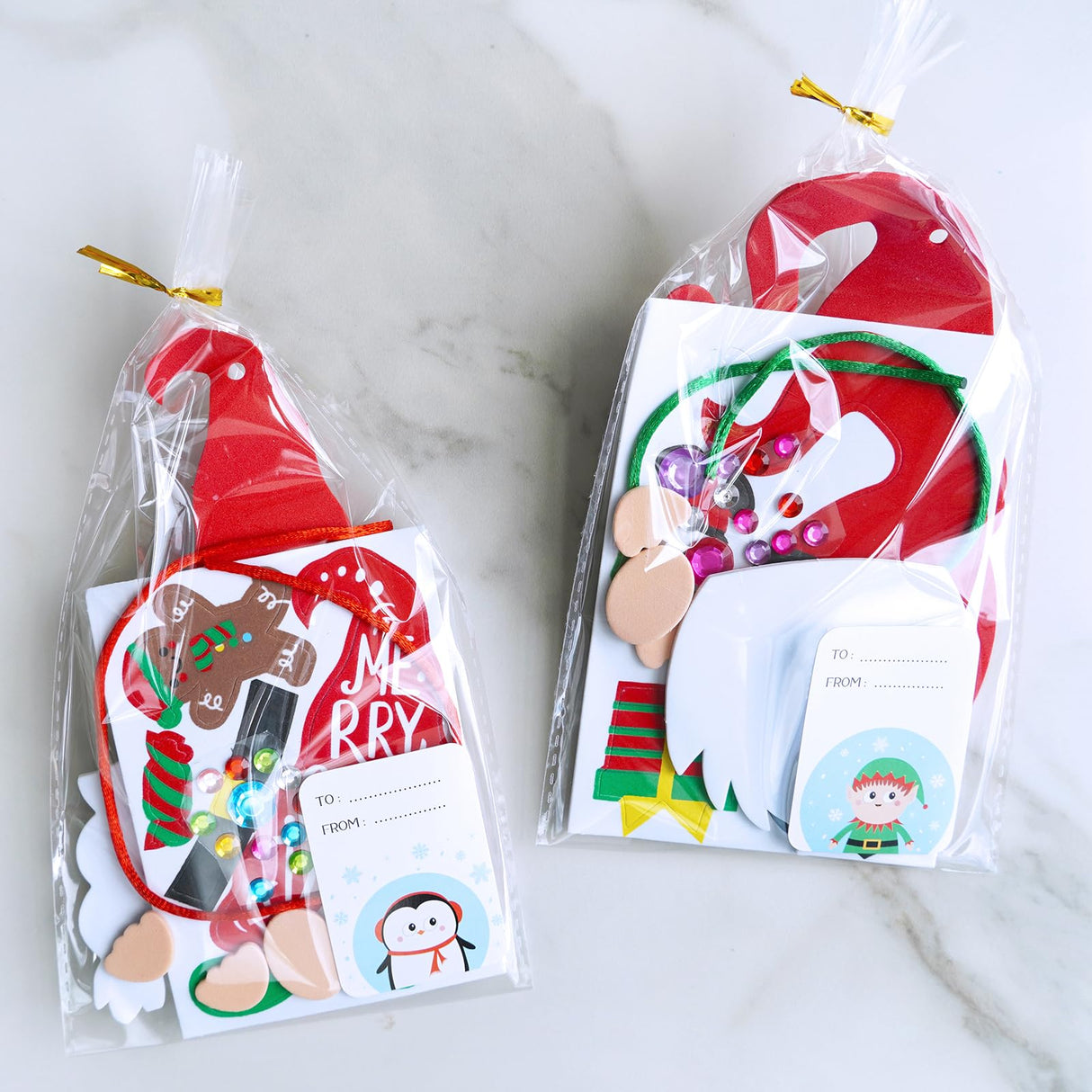 Winlyn 24 Sets Christmas Craft Kits - Winter Crafts DIY Gnome Ornaments & Decorations Art Sets with Foam Stickers for Kids Holiday Seasonal Home & Classroom Activities Party Favors Winlyn