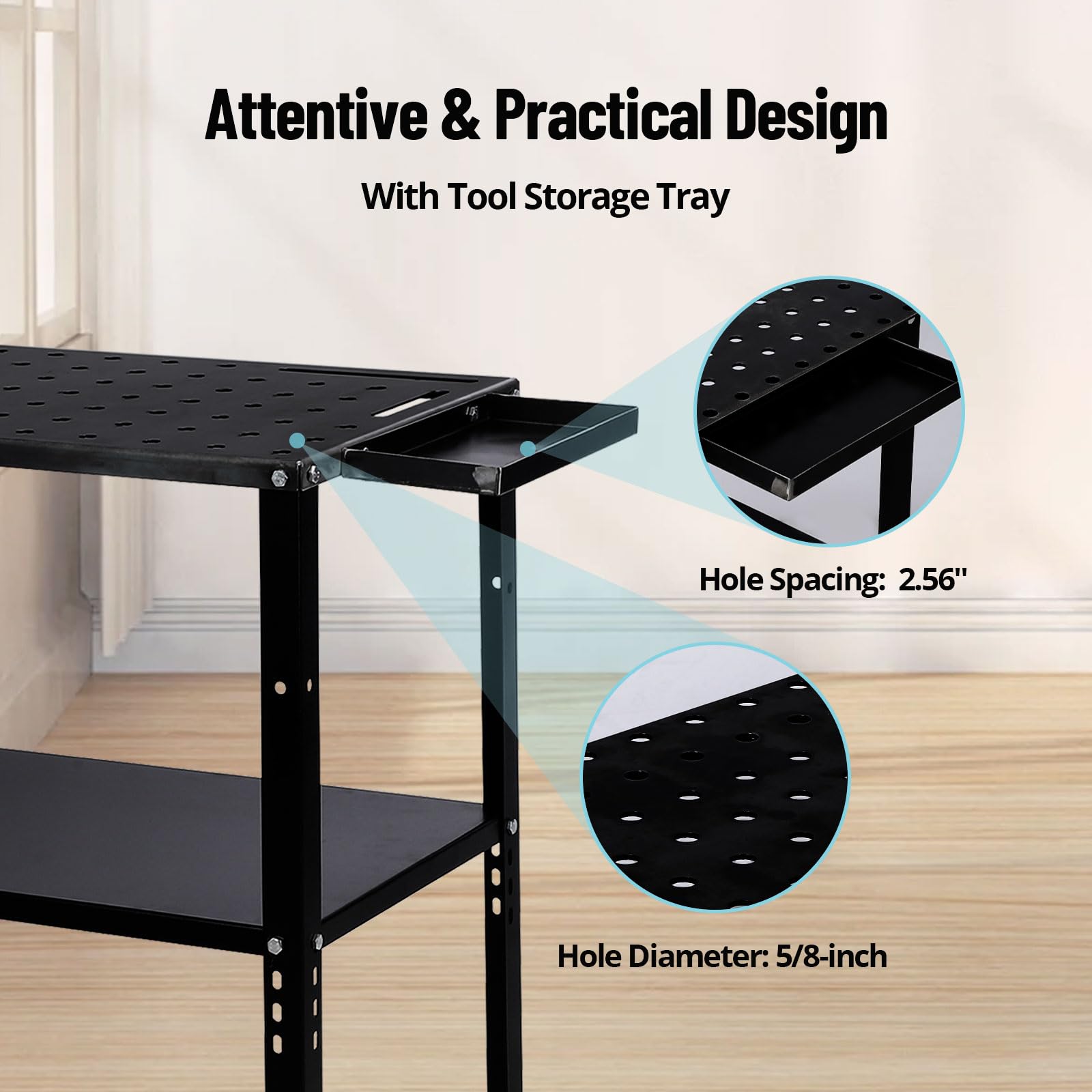 TROPOW Welding Table 36"x19", 5/8-inch Fixture Holes Steel Welding Workbench Table, 1200lbs Load Capacity Welding Table Portable Work Bench - WoodArtSupply