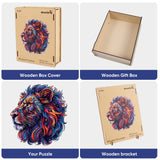 Qiuenisray Wooden Puzzles for Adults,Lion Wooden Jigsaw Puzzles 200pcs,11.4X10.6in,Medium,Unique Shape Animal Adult Puzzles,Irregular Wood Puzzles Creative Gift for Adults and Kids Family Game Qiuenisray