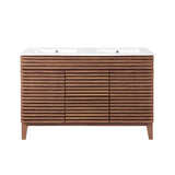 Modway Render 48" Double Sink Bathroom Vanity Cabinet in Walnut White Modway