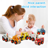 DIPALENT 6Pcs Wooden Cars for Toddlers 1-3, Push and Go Vehicles, Kid Toys, Hand Push Cars for 1+ Year Old, Montessori DIPALENT