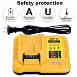 DCB112 Battery Charger Replacement for De-Walt 12V 20V and 60V MAX Lithium-Ion Battery DCB201 DCB200 DCB612 DCB609-2 DCB609 DCB606 DCB606-2 DCB208 DCB206 DCB206-2 DCB204 DCB203 DCB126 DCB127 Gonocop