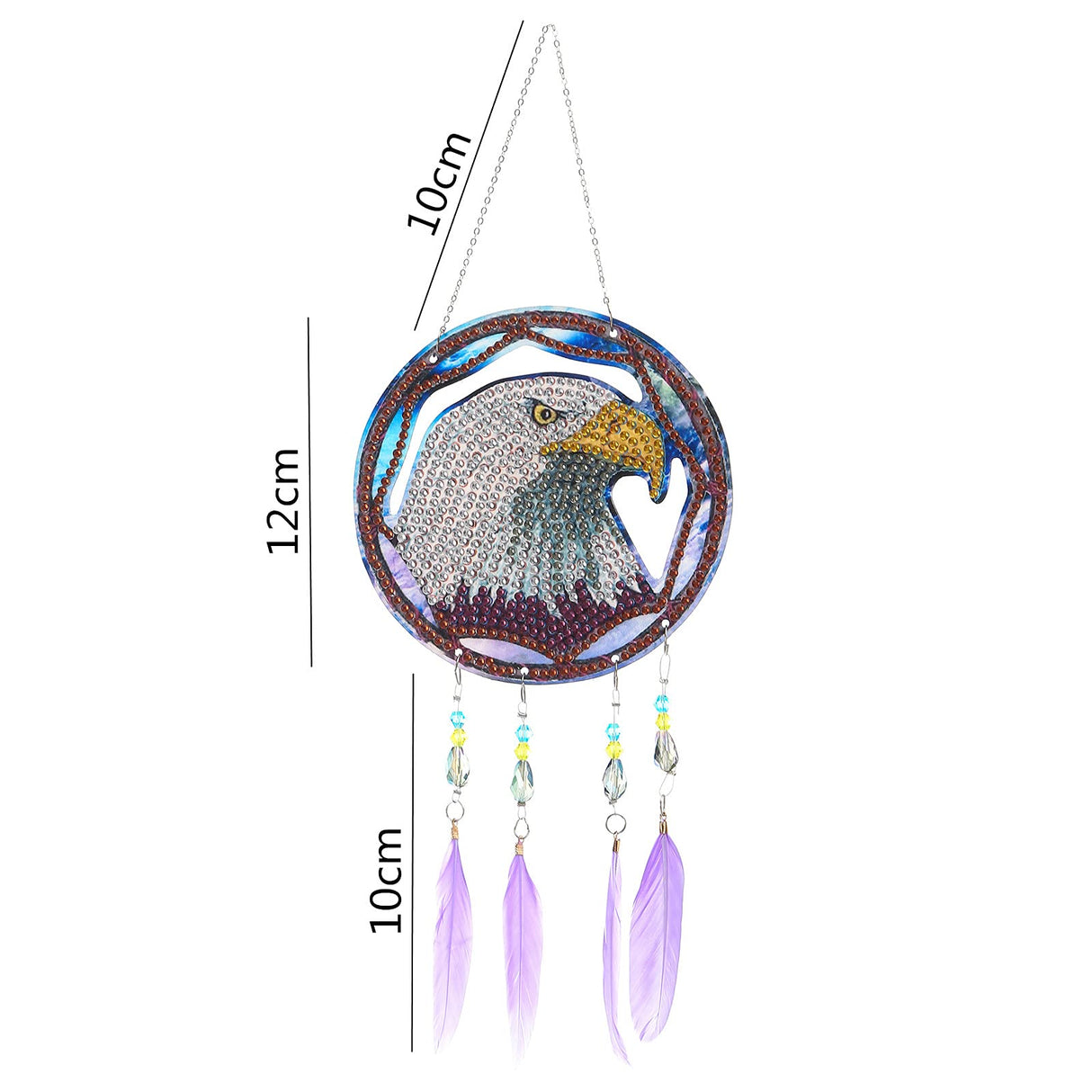 VVBAOZI DIY Eagle Diamond Art Wind Chimes for Window Hanging Double Sided Crystal Rhinestones Wind Chimes Diamond Painting Dream Catchers for Adults VVBAOZI