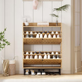 Aingli Shoe Cabinet Shoes Storage Cabinet Narrow Shoe Rack Cabinet Breathable MDF Shoe Cabinet Freestanding Organizer with 2 Flip Drawers Metal Legs for Entryway Aingli