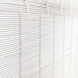 MOOD Custom Bamboo Shades | Modern | Cordless Bamboo Roman Shades for Windows and Doors (Natural Woven) | Modern White Dough (Sheer) | 28" W X 36" H Mood