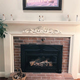 Wood Carved Appliques Long Flower Onlays, 2Pcs Wooden Carving Decals Mouldings Trim for Mantel Fireplace Wall Vent Hoods Wall Mirror Ceiling Home Decor, 25x5cm/9.84"x1.97" LizhiPier