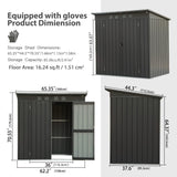 Domi Outdoor Storage Shed 5' x 3’, Metal Garden Shed with Galvanized Steel Frame for Bike, Tools, Lawn Mowers, Pool Toys, Outdoor Storage Cabinet with Lockable Door for Garden Lawn Patio (Dark Grey) domi outdoor living