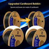 JUSTMAKER ABS PRO (ABS+) 3D Printer Filament, Upgraded Strength Heat Resistant Filament, Cardboard Spool, Dimensional Accuracy +/-0.03mm, 1.75mm, 1 kg (2.2 lbs), Chocolate JUSTMAKER