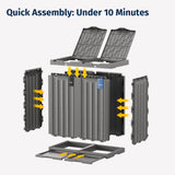 EAST OAK 62 Gallon Outdoor Trash Can | Waterproof Resin Garbage Can with Recycle and Garbage Labels | Secure Bag Lip Lock and Drip Tray | Outside Trash Bin for Patio | Kitchen, Backyard or Deck | Gray EAST OAK