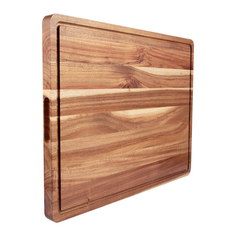 Large Acacia Wood Cutting Boards for Kitchen, 24 x 18 Inch Extra Large Wooden Cutting Board with Juice Groove, Reversible Butcher Block Cutting Board GlowSol