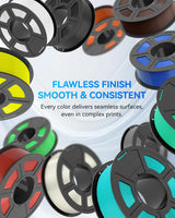 JAYO PLA+ Filament 1.75mm,3D Printer Filament PLA Plus Dimensional Accuracy +/- 0.02 mm, 1.1 Kg Per Spool, Black+White+Blue+Red Pack of 4 JAYO