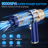 JONYJ Handheld Car Vacuum Cleaner, 16000PA Car Vacuum Portable Cordless, 2 in 1 Air Duster and Vacuum Cleaner with LED Light, Multi-Nozzles, 120W High Power Hand Held Vacuum for Car, Home, Pet, Office JONYJ