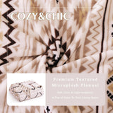 CASAAGUSTO Boho Throw Blanket - Beige and Gray Decorative Blankets with Tassel, Printed Flannel Bohemian Blanket for Chair, Bed, Sofa, Couch(50 * 60, Beige and Gray) CASAAGUSTO