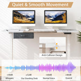 Giantex Electric Standing Desk, 55" x 28" Height Adjustable Desk with Memory Preset Controller, Storage Drawer, USB Charging Port, 2 Cable Holes, Stand Up Computer Desk for Home, Office, Gray Giantex