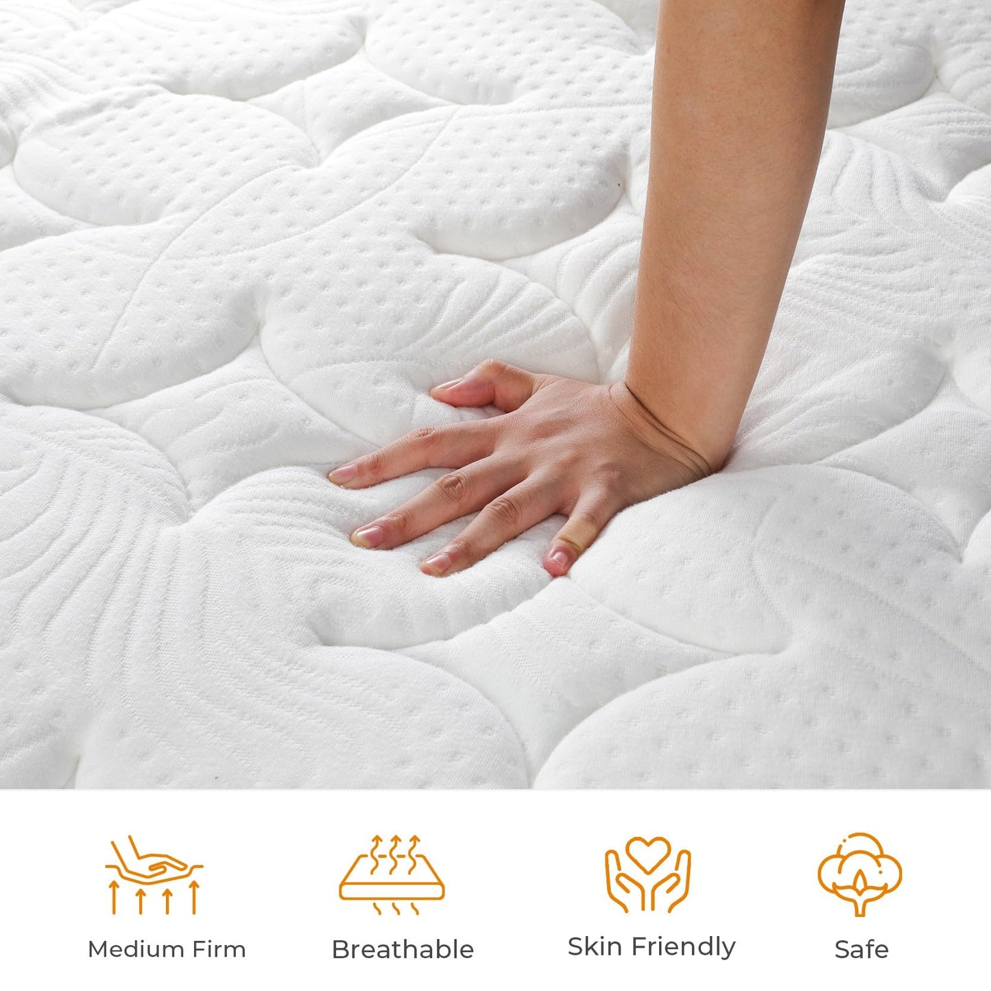 koorlian Queen Mattress 12 Inch, Hybrid Queen Size Mattress in a Box, Queen Bed Mattress with Memory Foam and Pocket Spring, Breathable & Pressure Relief, Medium Firm Mattress Queen Size 80"x60"x12"