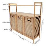 Tilt Out Laundry Hamper, Bamboo Laundry Cabinet for Laundry Room Bathroom Clothes Storage, Modern Bathroom Floor Cabinet Emmliy