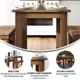 Flash Furniture HERCULES 46" x 30" Rectangular Antique Rustic Solid Pine Farm Dining Table Flash Furniture