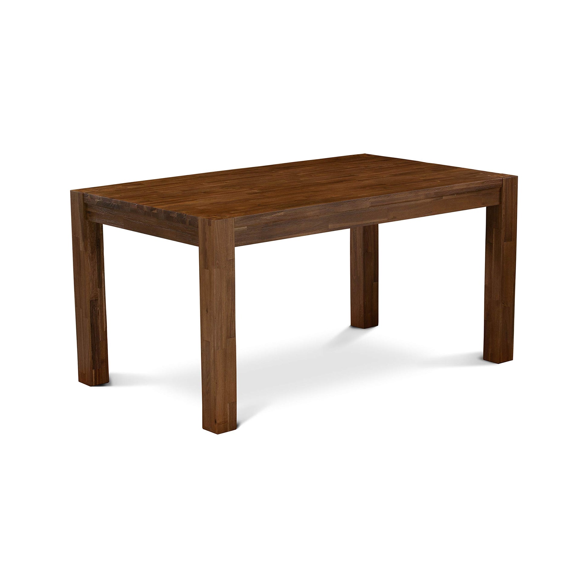 East West Furniture CN6-0N-T Celina Modern Kitchen Table - Rectangle Rustic Wood Dining Table , 36x60 Inch, Walnut - WoodArtSupply