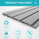 NeatiEase Slatwall Panel Wall Storage Systems, 4 x 8ft Slat Wall Paneling Garage Wall Organizer, Heavy Duty Wall Mounted PVC Wall Rack (Gray) NeatiEase