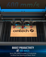 OMTech 80W CO2 Laser Engraver with Water Chiller, 20x28 Inch Laser Engraving Cutting Etching Machine with Autolift Autofocus 4 Way Pass Air Assist, Commercial Laser Cutter for Wood Glass Acrylic More OMTech