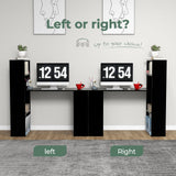 Giantex 48 Inch Computer Desk with Bookshelf, 3-in-1 Home Office Desk with 4-Tier Bookcase & CPU Stand, Space-Saving Reversible Writing Desk Work Table for Bedroom, Study Room, Office (Black) Giantex