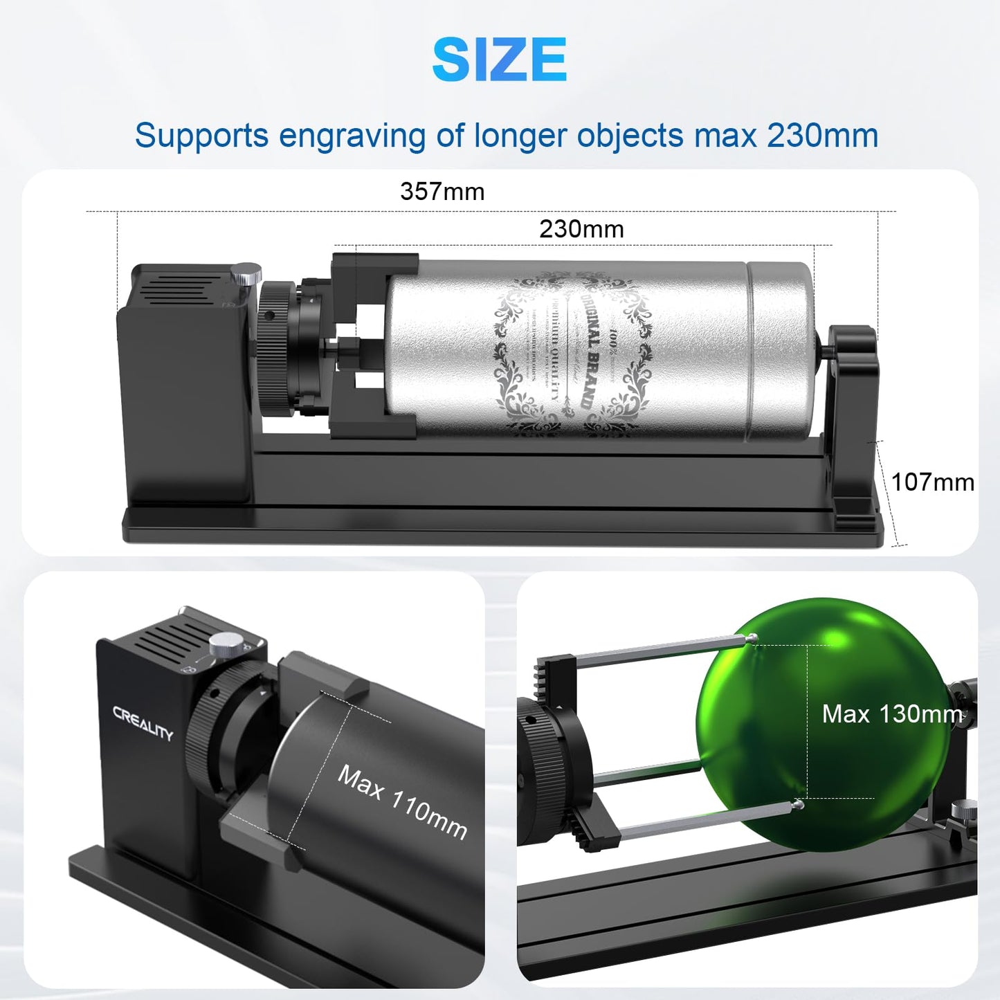 Creality Laser Engraver 3-in-1 Laser Rotary Roller Pro for Glass Tumbler Ring, 7.5W Laser Cutter, High Accuracy Speed DIY Laser Engraver and Cutter Machine for Wood, Metal, Acrylic,Leather - WoodArtSupply