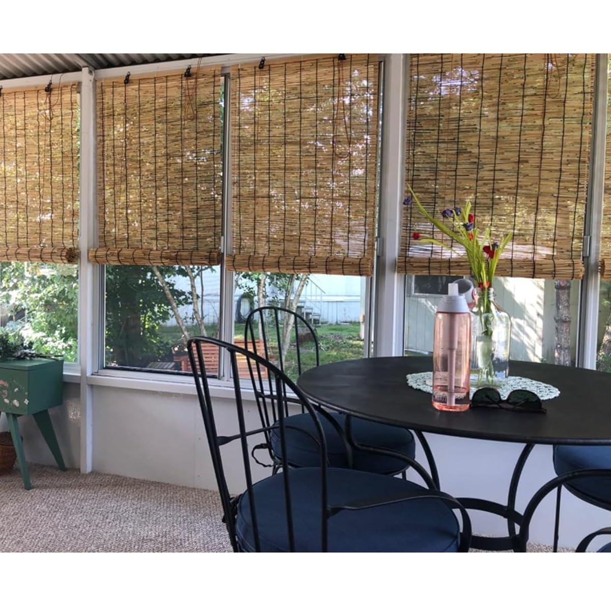 Bamboo Shades for Patio, Bamboo Window Blinds 11" 26" 31" 36" 42" 48" 53" 59" 64" 69" Bamboo Roll Up Blind for Balconies Laundry Kitchen Apartment Cordless, Cocoa(Size:33 in Width x 47 in High) WoodArtSupply