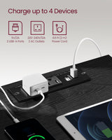 VASAGLE Nightstands with Charging Station, Set of 2, AC Outlets and USB Ports, Bedside Tables, Side Tables with 3 Drawers, Modern Style, 13.8 x 15.7 x 23.2 Inches, Ebony Black ULET731B58 VASAGLE